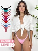 Calcinha Neon Semi Fio Dental (Compre 5 Leve 10)