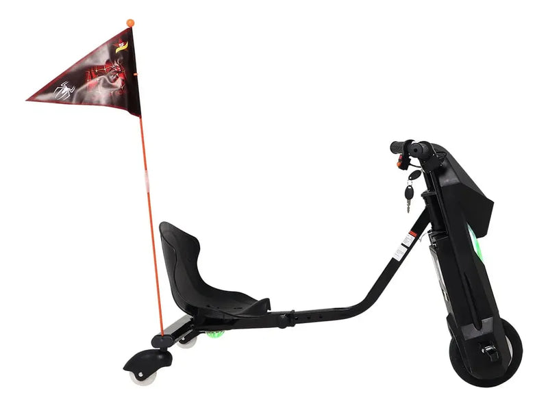 LANÇAMENTO - Triciclo Elétrico Drift 36v 20km/h 120kg Bluetooth Led Preto