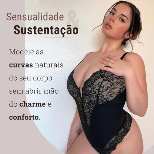 Body Modelador de Renda - Luxo Slim | + Brinde Calcinha Modeladora