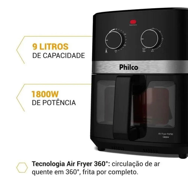 Fritadeira Air Fryer Philco 9 Litros Redstone PAF90